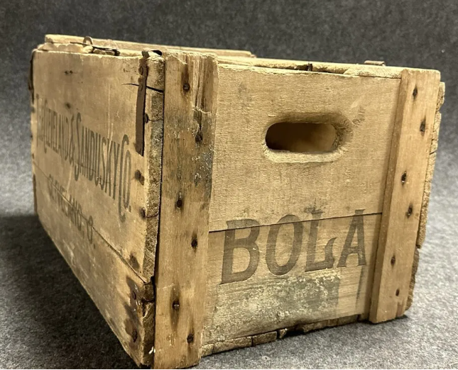 The Cleveland & Sandusky Bola Ohio Wood Beer Crate