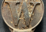Railroad Embossed Cast Iron “R” & “W’ Whistle Sign