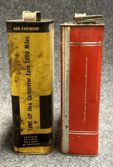 Casite & Renite Pair Slim One Gallon Oil SST Cans