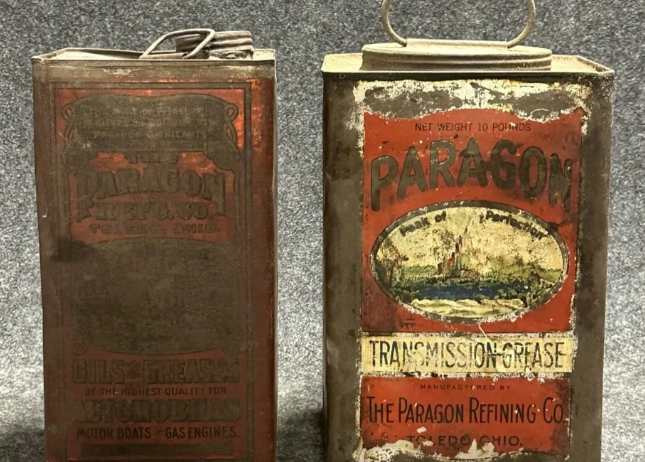 1900s Paragon Transmission Grease & Motor Oil Cans