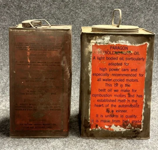1900s Paragon Transmission Grease & Motor Oil Cans
