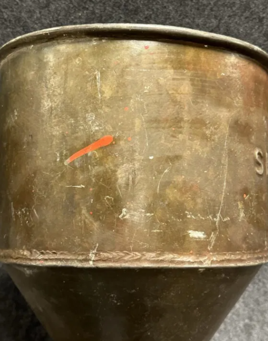 Shell 1930s Solid Brass 19.5″ Tall Service Station Embossed Funnel