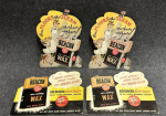 Four Beacon Wax 1940s Cardboard Easel Back Signs