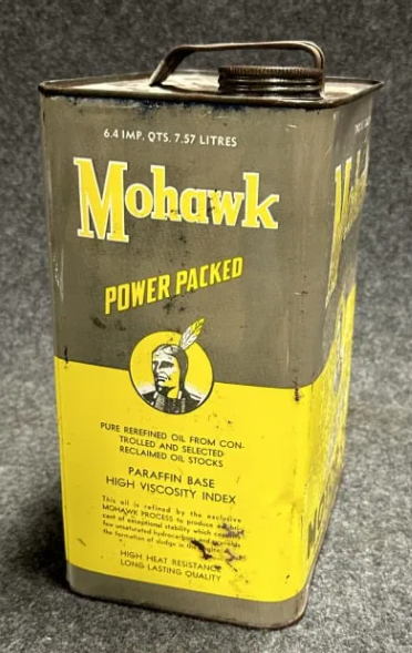 Mohawk Power Packed Two Gallon SST Motor Oil Can Newark N.J.