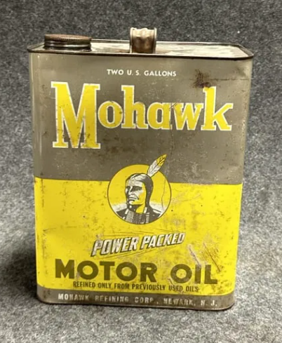 Mohawk Power Packed Two Gallon SST Motor Oil Can Newark N.J.