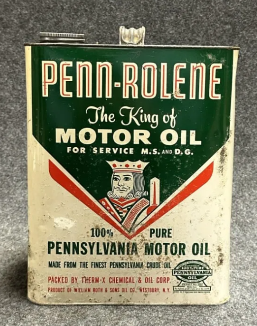 Penn-Rolene King of Motor Oil Two Gallon Pennsylvania Can