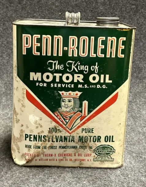 Penn-Rolene King of Motor Oil Two Gallon Pennsylvania Can