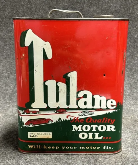 Tulane Motor Oil Two Gallon Can
