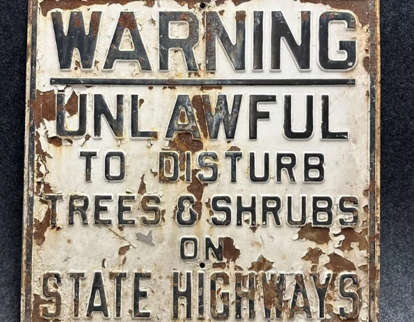 Warning Unlawful To Disturb SST Embossed Sign
