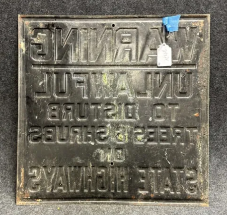 Warning Unlawful To Disturb SST Embossed Sign