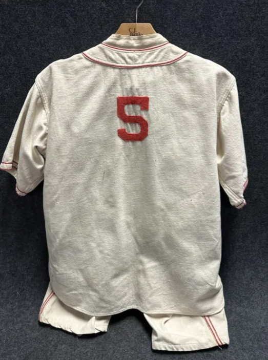 Red & White Stores 1930s Wool Baseball Uniform