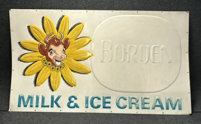 Borden Milk & Ice Cream 6′ SST Embossed Sign