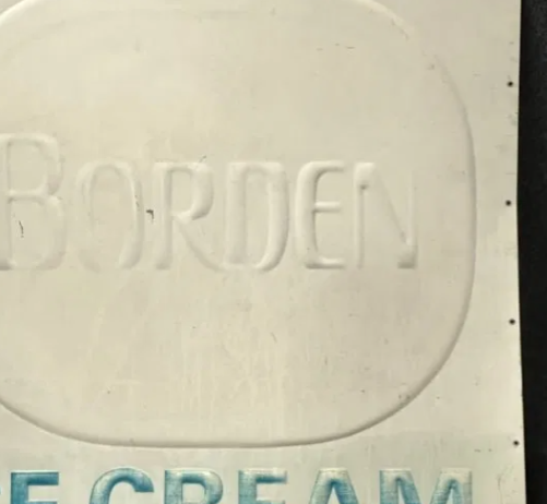 Borden Milk & Ice Cream 6′ SST Embossed Sign