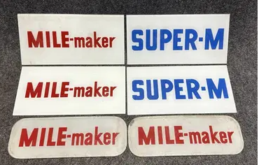 Marathon Gas Pump Ad Glass Signs MILE-maker & SUPER-M
