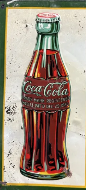 Drink Coca Cola Christmas Bottle SST Embossed Sign