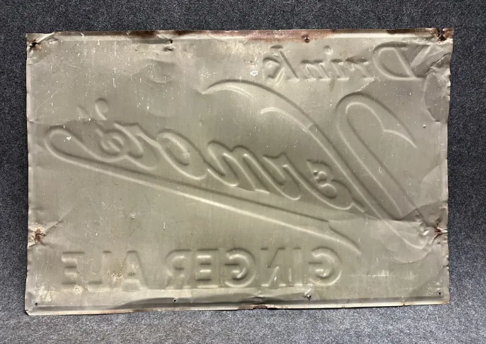 Drink Vernors Ginger Ale SST Embossed Soda Pop Sign