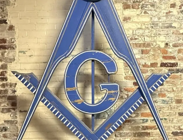Masonic Temple Wood 7-Foot-High Fraternal Organization Sign