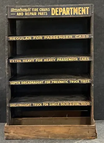 Dreadnaught Tire Chains & Repair Parts Department Display