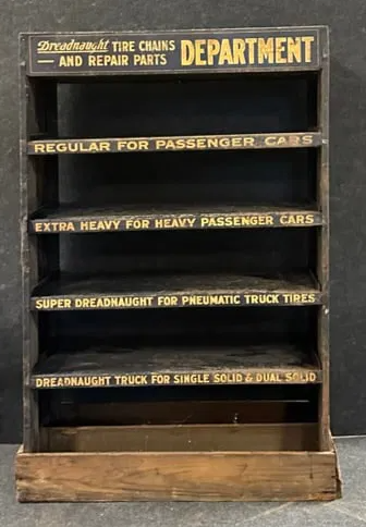 Dreadnaught Tire Chains & Repair Parts Department Display