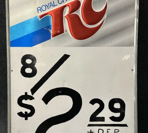 Royal Crown Embossed Aluminum Soda Pop Sign