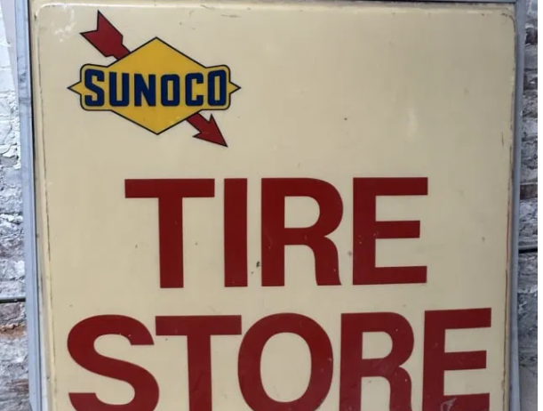 Sunoco Tire Store 1960s Lighted Advertising Sign