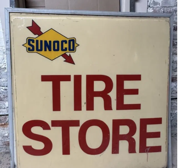 Sunoco Tire Store 1960s Lighted Advertising Sign
