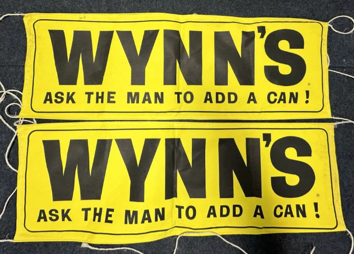 Two Wynn’s Advertising Cloth Banners