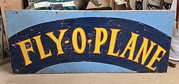 Fly-O-Plane Carnival Ride Laminated Cardboard Sign