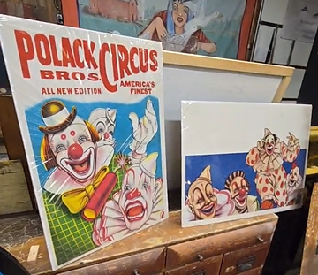 Polack Bros Circus Poster and Circus Clown Poster