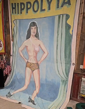 Hippolyta Goddess of Strength Carnival Side Show Circus Midway Canvas Banner