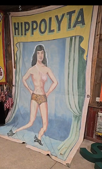 Hippolyta Goddess of Strength Carnival Side Show Circus Midway Canvas Banner