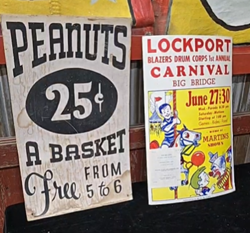 Peanuts 25 Cents and Lockport Carnival Big Bridge Cardstock Posters