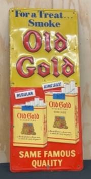 Old Gold Cigarettes SST Embossed Tobacco Sign