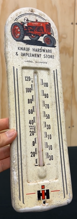 IH International Harvester Knauf Hardware Ladd Illinois SST Tube Thermometer