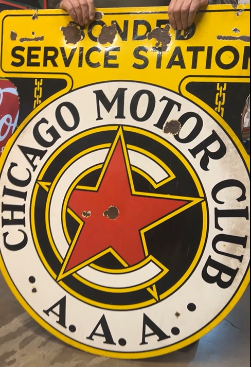 AAA Chicago Motor Club Bonded Service Station DSP Sign