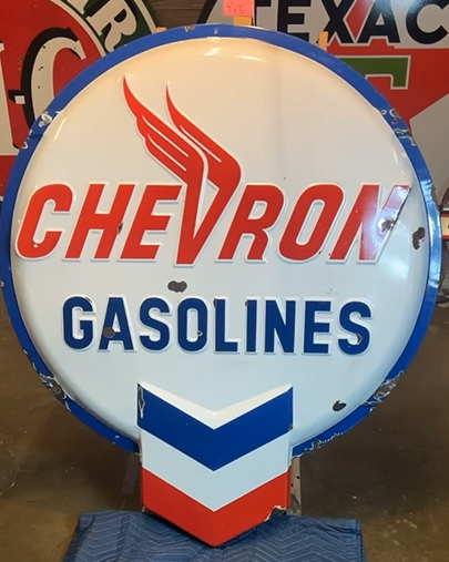 Chevron Gasolines SSP Embossed Convex Sign