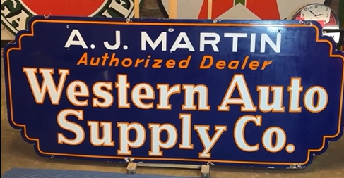Western Auto Supply Company Die-Cut DSP 7 Foot Sign