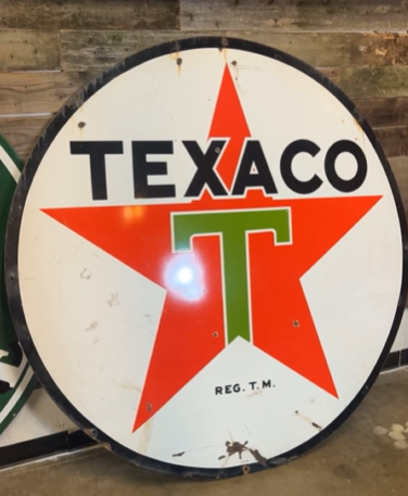 Texaco DSP 6 Foot White T Sign
