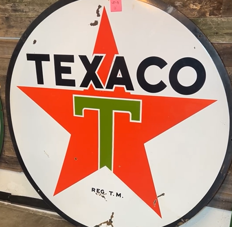 Texaco DSP 6 Foot White T Sign