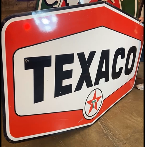 Texaco Tomahawk White T DSP Sign