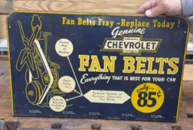 Genuine Chevrolet Fan Belts SST Display Rack Topper Sign