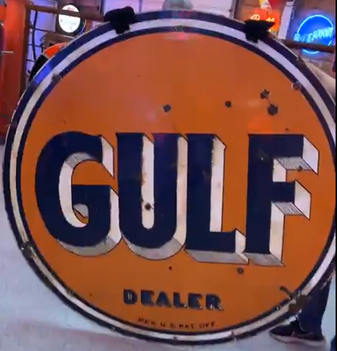 Gulf Gasoline Service Station DSP 66 Inch Sign