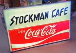 Coca-Cola Stockman Cafe Double-Sided Light Up Embossed Plastic Sign