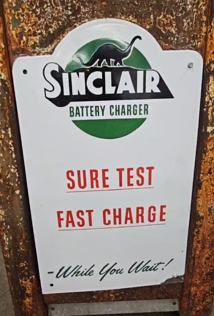Sinclair Gasoline Service Station Battery Charger and SSP Sign