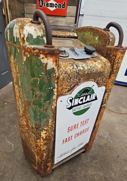 Sinclair Gasoline Service Station Battery Charger and SSP Sign