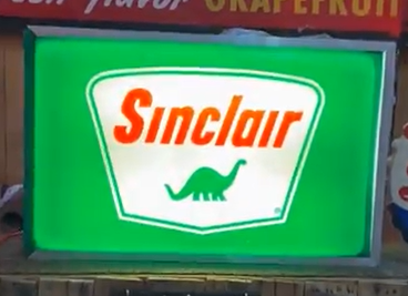 Sinclair Gasoline Single-Sided Lexan Plastic Light-Up Sign