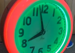 Red and Green Cleveland Double Neon Clock