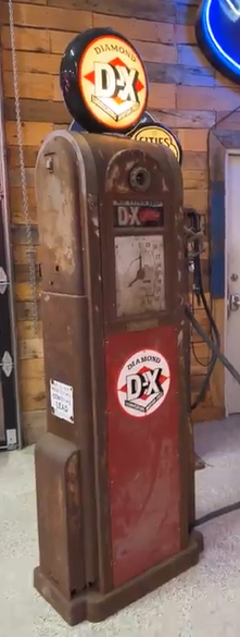 D-X Gasoline Clock Face Wayne 60 Gas Pump and Globe