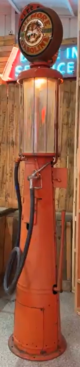 Gilbarco Model 176 Ten Gallon Visible Gas Pump with Gilmore Gasoline Reproduction Globe