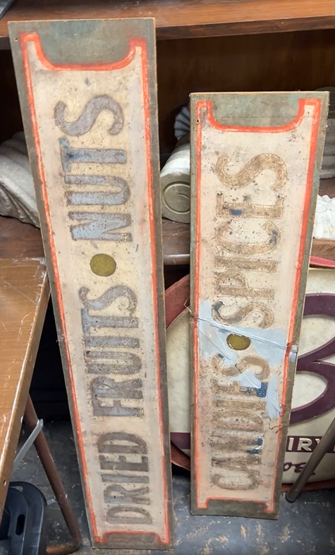 Dried Fruits Nuts Candies Spices Painted Cardboard Signs